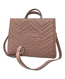 GUCCI（グッチ）の古着「キルティング トップハンドルバッグ」｜ピンク