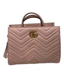 GUCCI（グッチ）の古着「キルティング トップハンドルバッグ」｜ピンク