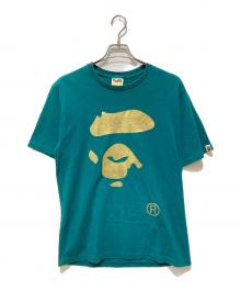 BAPE BY A BATHING APE（ベイプバイアベイシングエイプ）の古着「メタリックサルプリントTシャツ」｜グリーン