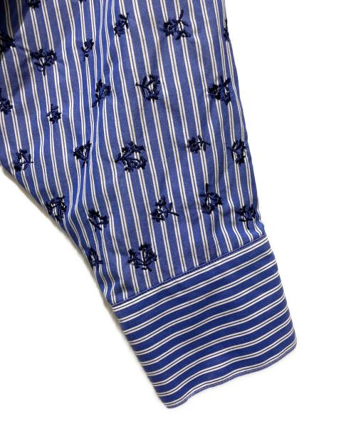 UNITED ARROWS（ユナイテッドアローズ）UNITED ARROWS (ユナイテッドアローズ) エンブロイダリー コンビ ドルマンブラウス ブルー サイズ:FREEの古着・服飾アイテム