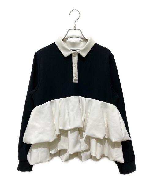 THE TOE（ザ・トゥー）THE TOE (ザ・トゥー) Hydra Peplum Tops ホワイト×ブラック サイズ:Mの古着・服飾アイテム