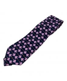 CHANEL（シャネル）の古着「シルクネクタイ」｜ネイビー×ピンク