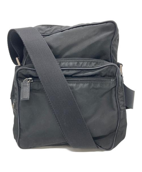 PRADA（プラダ）PRADA (プラダ) トライアングルプレートショルダーバッグ ブラックの古着・服飾アイテム