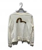 EVISUエヴィス）の古着「カモメブロケードアプリケとロゴ刺繍レギュラーフィットスウェットシャツ」｜アイボリー