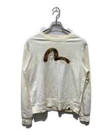 EVISU（エヴィス）の古着「カモメブロケードアプリケとロゴ刺繍レギュラーフィットスウェットシャツ」｜アイボリー