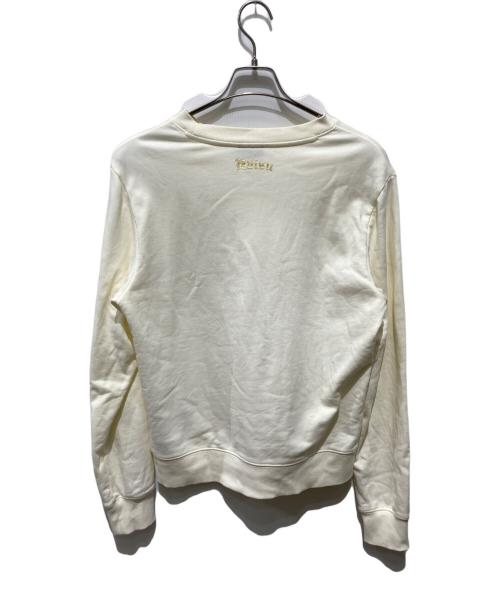 EVISU（エヴィス）EVISU (エヴィス) カモメブロケードアプリケとロゴ刺繍レギュラーフィットスウェットシャツ アイボリー サイズ:Ｌの古着・服飾アイテム