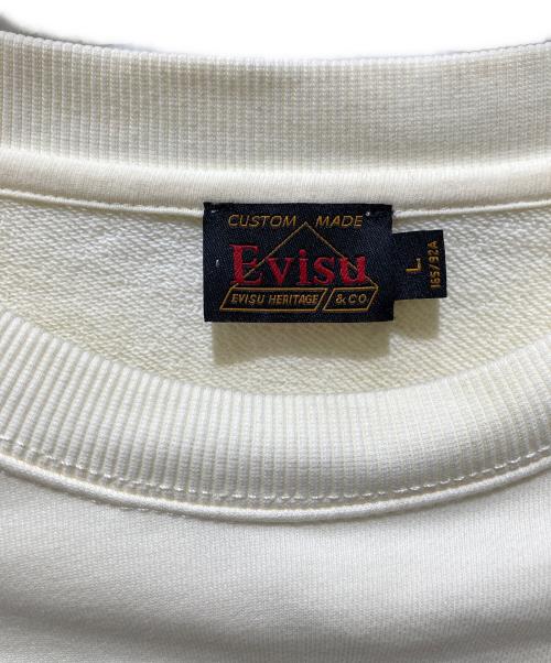 EVISU（エヴィス）EVISU (エヴィス) カモメブロケードアプリケとロゴ刺繍レギュラーフィットスウェットシャツ アイボリー サイズ:Ｌの古着・服飾アイテム