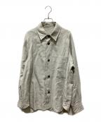 MARGARET HOWELLマーガレットハウエル）の古着「リネンプレーンウェーブシャツ」｜アイボリー