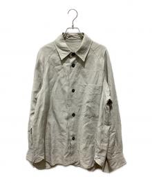 MARGARET HOWELL（マーガレットハウエル）の古着「リネンプレーンウェーブシャツ」｜アイボリー