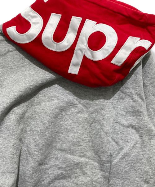 SUPREME（シュプリーム）Supreme (シュプリーム) 21AWコントラストフーデッドスウェット グレー×レッド サイズ:Mの古着・服飾アイテム