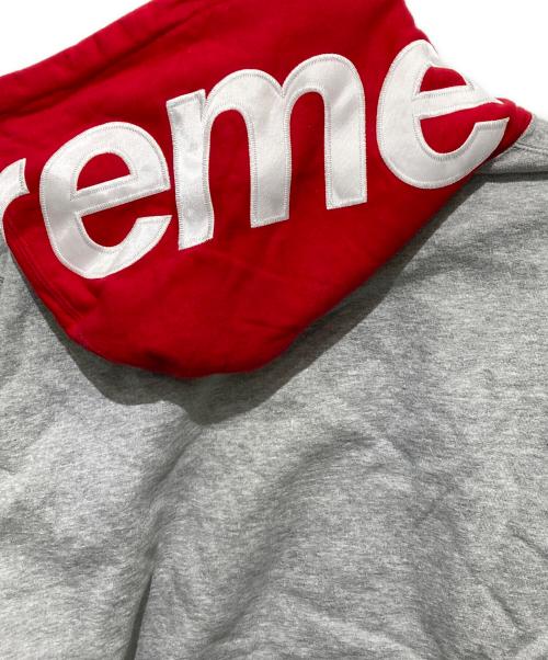SUPREME（シュプリーム）Supreme (シュプリーム) 21AWコントラストフーデッドスウェット グレー×レッド サイズ:Mの古着・服飾アイテム