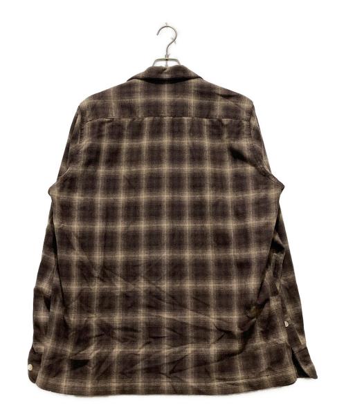 WACKO MARIA（ワコマリア）WACKO MARIA (ワコマリア) OMBRAY CHECK OPEN COLLAR SHIRT (TYPE-2) / チェックシャツ ブラウン サイズ:Lの古着・服飾アイテム