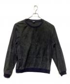 JIL SANDERジルサンダー）の古着「リブニットヌバックレザープルオーバー」｜グレー