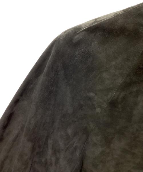 JIL SANDER（ジルサンダー）JIL SANDER (ジルサンダー) リブニットヌバックレザープルオーバー グレー サイズ:Ｌの古着・服飾アイテム