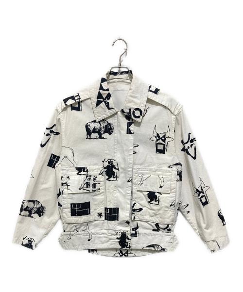 KENZO（ケンゾー）KENZO (ケンゾー) 総柄ジャケット ホワイト サイズ:34の古着・服飾アイテム