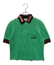 KENZO（ケンゾー）の古着「襟付きハーフジップtシャツ」｜グリーン