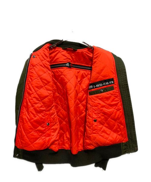 DIESEL（ディーゼル）DIESEL (ディーゼル) MA-1ジャケット カーキ×オレンジ サイズ:XXSの古着・服飾アイテム