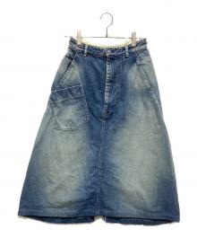 mina perhonen（ミナ ペルホネン）の古着「always デニムスカート」｜ブルー
