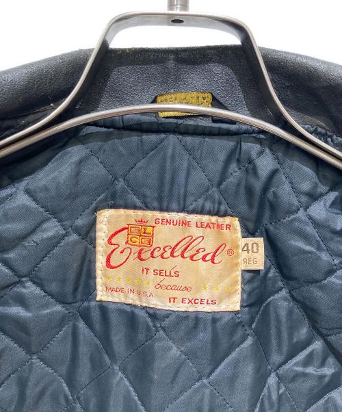 EXCELLED（エクセル）Excelled (エクセル) レザーライダースジャケット ブラック サイズ:Lの古着・服飾アイテム