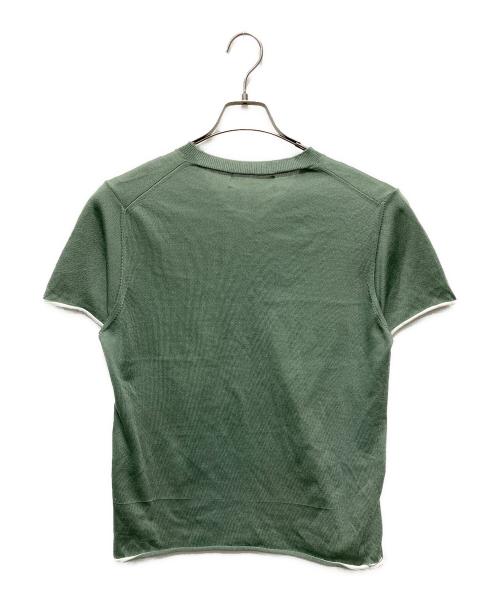 COMME des GARCONS SHIRT（コムデギャルソンシャツ）COMME des GARCONS SHIRT (コムデギャルソンシャツ) Vネックロールアップ半袖ニット グリーン サイズ:Mの古着・服飾アイテム