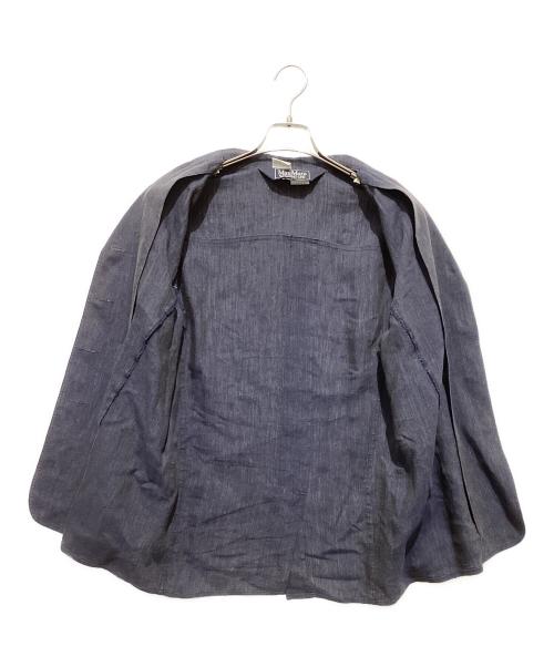 Max Mara WEEK END LINE（マックスマーラ ウイークエンドライン）Max Mara WEEK END LINE (マックスマーラ ウイークエンドライン) リネンアセテートシャツジャケット ネイビー サイズ:Ｓの古着・服飾アイテム