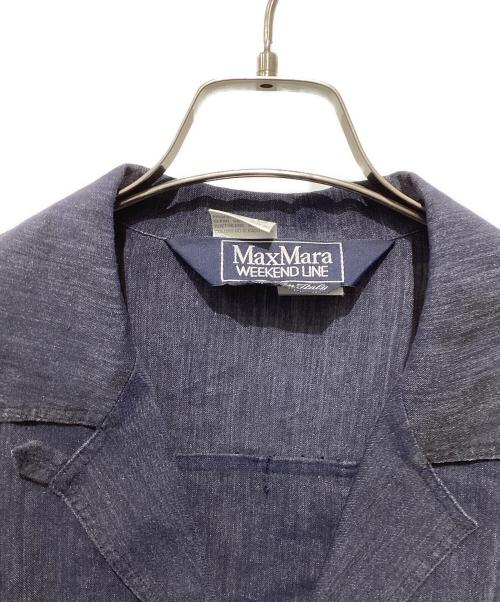 Max Mara WEEK END LINE（マックスマーラ ウイークエンドライン）Max Mara WEEK END LINE (マックスマーラ ウイークエンドライン) リネンアセテートシャツジャケット ネイビー サイズ:Ｓの古着・服飾アイテム