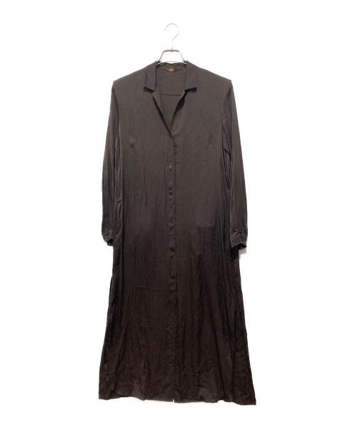 MUSE（ミューズ）MUSE (ミューズ) シルクサテンワンピース ブラウン サイズ:FREEの古着・服飾アイテム
