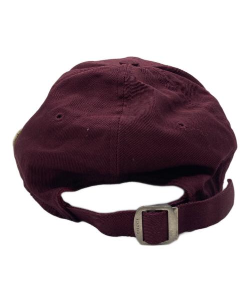 GUCCI（グッチ）GUCCI (グッチ) NEW YORK YANKEES (ニューヨークヤンキース) バタフライ刺繍ベースボールキャップ レッド サイズ:57-61cmの古着・服飾アイテム