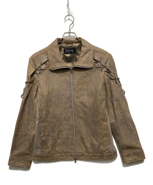 TORNADO MART（トルネードマート）TORNADO MART (トルネードマート) レースアップゴートレザージャケット ブラウン サイズ:LLの古着・服飾アイテム