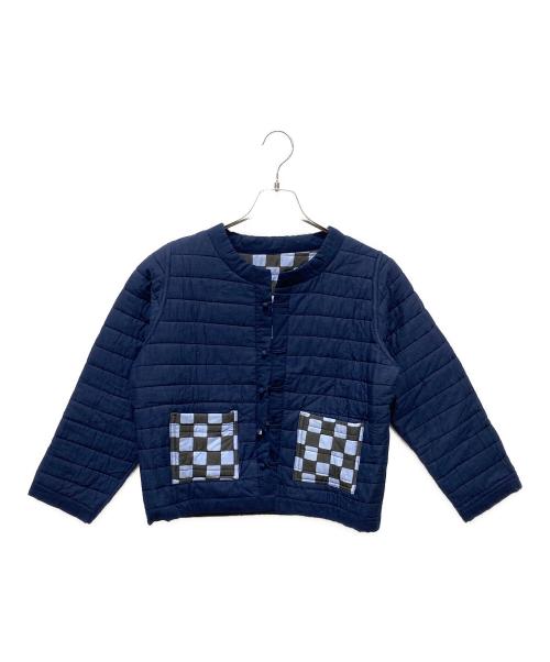 SZ Blockprints（エスゼットブロックプリント）SZ Blockprints (エスゼットブロックプリント) POPPYJACKETIN DOUBLE CHECK PRINT ネイビー サイズ:表記無しの古着・服飾アイテム