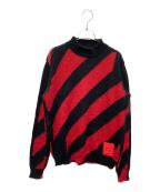OFFWHITEオフホワイト）の古着「MOHAIR DIAG SWEATER」｜レッド×ブラック