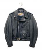 Schottショット）の古着「レザーライダースジャケット」｜ブラック