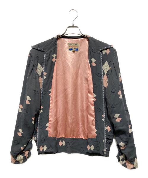 Dry Bones（ドライボーンズ）Dry Bones (ドライボーンズ) アーガイル柄ギャバジンジャケット グレー サイズ:Mの古着・服飾アイテム