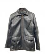 VANSONバンソン）の古着「レザーカーコート」｜ブラック