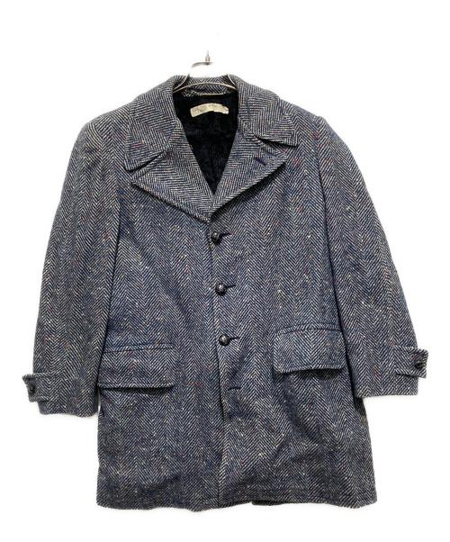 McGREGOR（マックレガー）McGREGOR (マックレガー) ヘリンボーンウールコート ブルー サイズ:Ｓの古着・服飾アイテム