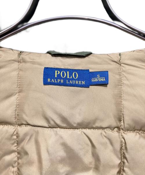POLO RALPH LAUREN（ポロ・ラルフローレン）POLO RALPH LAUREN (ポロ・ラルフローレン) ポニー刺繍キルティングダウンジャケット カーキ サイズ:Ｓの古着・服飾アイテム