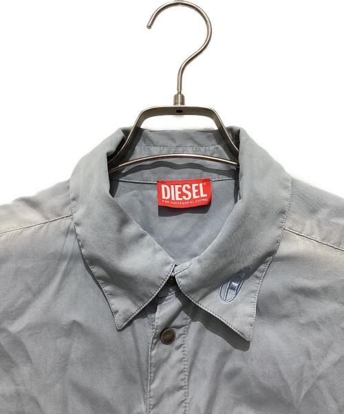 DIESEL（ディーゼル）DIESEL (ディーゼル) ウォッシュ加工スナップボタンシャツ ブルー サイズ:Ｌの古着・服飾アイテム