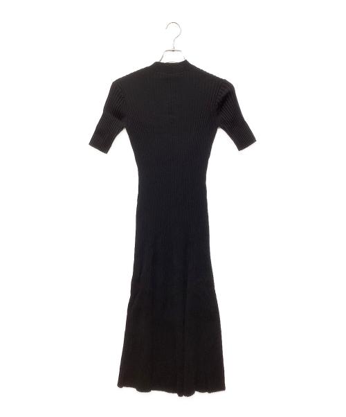 anuans（アニュアンス）anuans (アニュアンス) フロントボタンリブニットワンピース ブラック サイズ:FREEの古着・服飾アイテム
