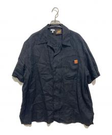 LOEWE（ロエベ）の古着「23SS アナグラムパッチ リネンボーリングシャツ」｜ブラック