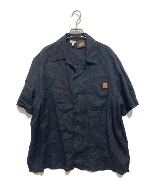 LOEWE（ロエベ）LOEWE (ロエベ) 23SS アナグラムパッチ リネンボーリングシャツ ブラック サイズ:38の古着・服飾アイテム