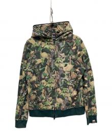 A BATHING APE（ア ベイシング エイプ）の古着「カモ柄ジップパーカー」｜グリーン
