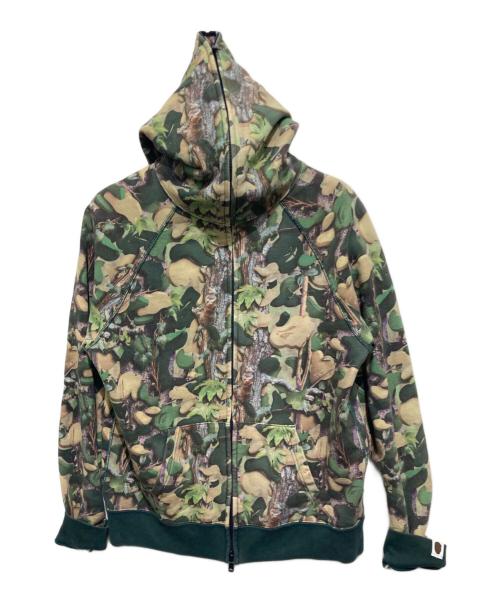 A BATHING APE（ア ベイシング エイプ）A BATHING APE (ア ベイシング エイプ) カモ柄ジップパーカー グリーン サイズ:Sの古着・服飾アイテム