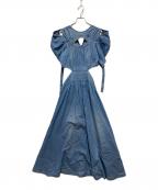 Snidelスナイデル）の古着「スイッチングデコルテオープンワンピース」｜インディゴ