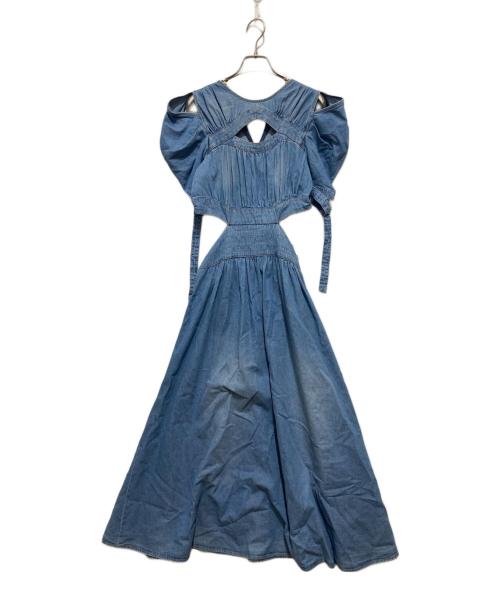 Snidel（スナイデル）Snidel (スナイデル) スイッチングデコルテオープンワンピース インディゴ サイズ:S 未使用品の古着・服飾アイテム