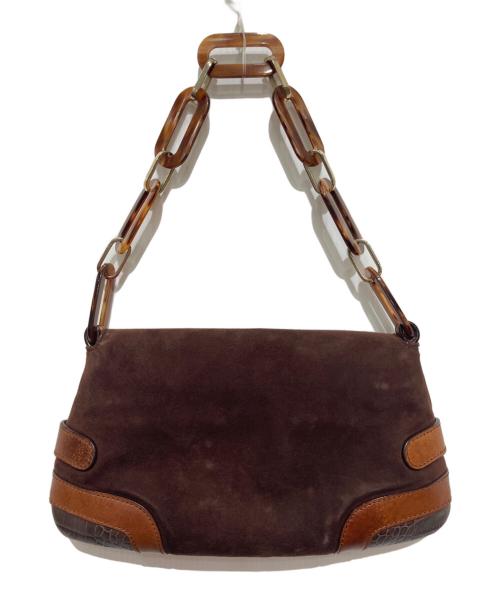 VALENTINO GARAVANI（ヴァレンティノ・ガラヴァーニ）VALENTINO GARAVANI (ヴァレンティノ・ガラヴァーニ) プラチェーンワンショルダーバッグ ブラウンの古着・服飾アイテム