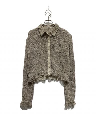 CLANE ★ MIX MESH GATHER SHIRT 中古・古着通販】CLANE (クラネ) MIX MESH GATHER SHIRT ベージュ