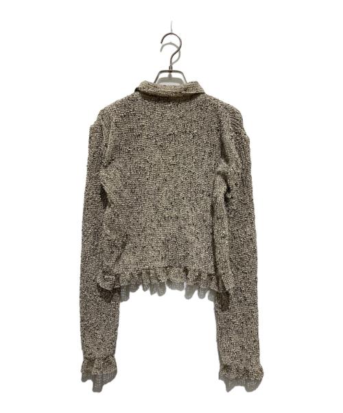 CLANE（クラネ）CLANE (クラネ) MIX MESH GATHER SHIRT ベージュ サイズ:Sの古着・服飾アイテム