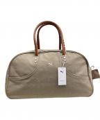 PUMAプーマ）の古着「2WAYキャンバスボストンバッグ」｜カーキ×ブラウン