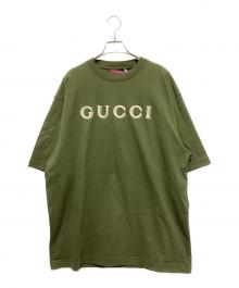 GUCCI（グッチ）の古着「エンブロイダリー付き コットンジャージー Tシャツ」｜グリーン
