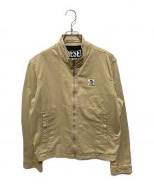 DIESEL（ディーゼル）の古着「ロゴパッチバイカージャケット」｜ベージュ